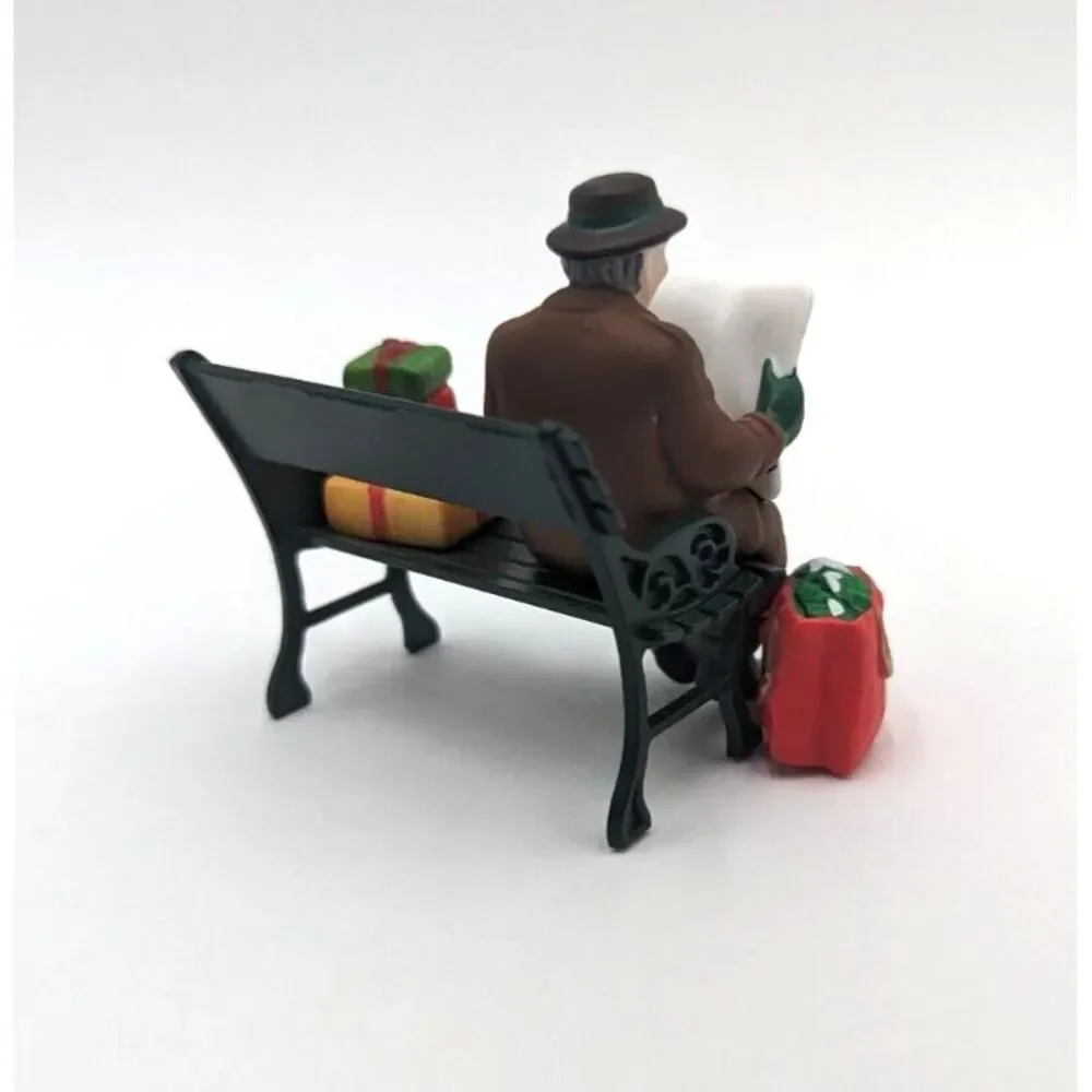 Dept 56 Rest Ye Merry Gentleman Man on Park Bench reading TIMES‎ Paper #5540-9